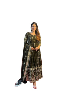 Đẹp màu xanh lá cây punjabi patiala phù hợp với dupatta salwar kameez Lễ Hội Mùa giản dị bên mặc phụ nữ mặc giá bán buôn - Product Image 1