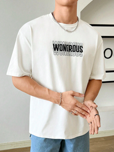 T-shirt Homme Personnalisé Haut de Gamme à Épaules Tombantes, Coton Lourd 100% Coton, Style Streetwear Oversize de Luxe pour Hommes - Product Image 6