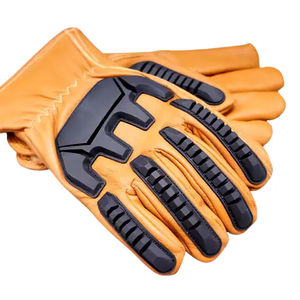 Guantes mecánicos de cuero de mano antichoque Rescate Antideslizante Industria superior Construcción Guantes mecánicos de cuero sintético para exteriores - Product Image 3