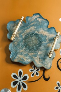 Bandeja de tocador y servicio de resina de forma personalizada con conchas integradas para exhibición de Joyas y organizador en Low Coast por AALIYAN IMPEX - Product Image 6