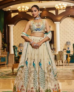 Fiestas Look Lehenga Choli Con Bordado Secuencia Trabajo - Product Image 2