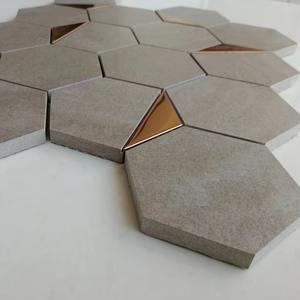 Tuile hexagonale en céramique argentée de terrain finition mate brillante de 73 millimètres pour la caractéristique et les murs d'accent disponibles pour l'exportation de l'Inde - Product Image 2