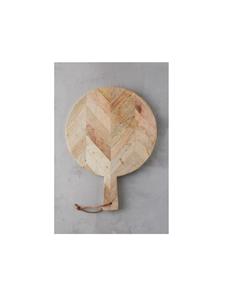 Tabla de Cortar Redonda Premium de Madera de Acacia con Mango, Diseño de Espiga, Pala para Pizza y Bandeja para Servir Charcutería - Product Image 1