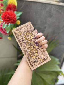 Cartera larga Unisex de estilo occidental, cuero tallado a mano, nuevo diseñador, soporte para efectivo elegante a la moda, regalo para él - Product Image 4