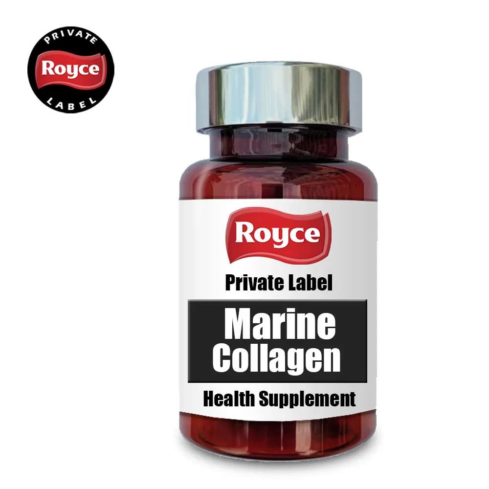 Low MOQ Sonder anfertigungen verfügbar Shell Part Capsule Form 2 Jahre Haltbarkeit Großhandel Royce Health Marine Collagen