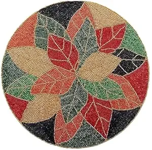 Napperon perlé de luxe avec broderie de motifs floraux pour le réchauffement de la maison hôtels salle à manger décor de table prix réduit - Product Image 2