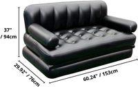 Moderno negro plegable portátil de PVC inflable sofá doble tamaño Queen colchón de aire con bomba de pie para uso interior/exterior