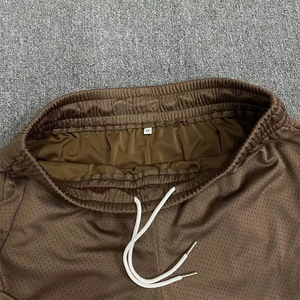 Shorts décontractés pour hommes en toile 100 % coton, taille élastique, couleur unie, séchage rapide, respirants, avec cordon de serrage et poches, pour la gym - Product Image 2