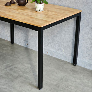 Mesa de Comedor Rectangular de 120x80cm de Madera de Caucho con Patas de Hierro, Requiere Ensamblaje, Material de Placa de Roca para Sala de Estar BA68173 - Product Image 6