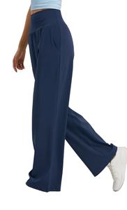 Pantalones de Yoga y Danza de Cintura Alta para Mujer, con Pierna Ancha, Tejido de Punto Transpirable, Teñido con Hilo, Estilo Casual Holgado para Primavera Verano - Product Image 5