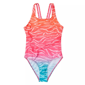 Bébé filles compétition maillots de bain imprimé tissu maillot de bain 1 avant respirant séchage rapide Polyester/coton formation professionnel - Product Image 5