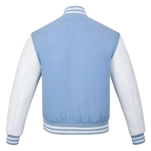 แจ็กเก็ตเบสบอลสีดำสำหรับผู้ชายแจ็คเก็ตทีมโรงเรียนผ้าโพลีเอสเตอร์แบบเรียบสำหรับฤดูใบไม้ร่วง - Product Image 3