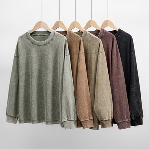 Camiseta de lavado ácido de 280g de peso pesado de gran tamaño de 100% algodón de alta calidad para hombres, camisetas con logotipo de impresión personalizada Vintage - Product Image 4