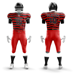 Maillot de football américain à manches courtes 100% polyester nouveau design ensembles uniformes respirants pour jeunes et adultes grande taille imprimé - Product Image 4