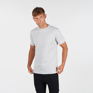 T-shirt basique pour homme de haute qualité, 100% coton, manches courtes, couleur unie, coupe ajustée, logo imprimé sur le devant, t-shirt de base pour le fitness, jersey - Product Image 1
