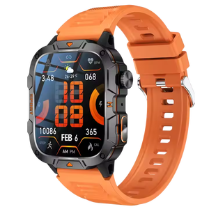 Reloj inteligente QX12 de 1.96 pulgadas con pantalla OLED cuadrada, monitor de actividad física, resistente al agua IP67, pantalla táctil, para hombres, compatible con Android e iOS. - Product Image 3