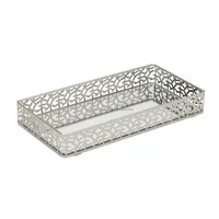 Quadratisches Verspiegeltes Dekoratives Tablett mit Griffen im Glamour-Stil Glas-Kristall-Finish Einzelstück-Verpackung