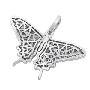 Pendentif Hip Hop moderne en moissanite VVS sertie de diamants avec un design papillon en argent 925 plaqué or à prix de gros - Product Image 3
