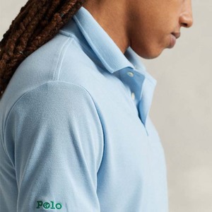 เสื้อโปโลผ้าคอตตอนแขนสั้นสำหรับผู้ชายเสื้อสีทึบไม่มีลายพิมพ์โลโก้แบบ100% สำหรับใส่เล่นกีฬา - Product Image 5