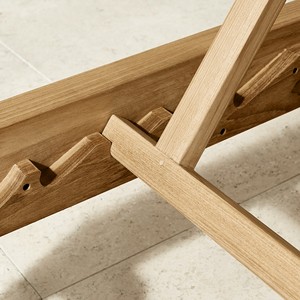 พนักพิงหลังปรับได้เก้าอี้อาบแดดผ้ากันน้ำพร้อมไม้สักแข็งสำหรับสนามหญ้ากลางแจ้ง-สำหรับโรงแรมและวิลล่า - Product Image 3