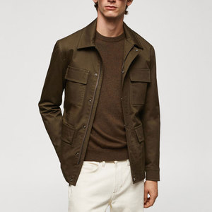 2024 Premium Custom Wholesale <b>Men's</b> Cotton Canvas <b>Jackets</b> High Quality Outdoor Street Wear Breathable Quick Dry Front Low MOQ - Product Image 2