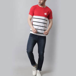 เสื้อยืดผู้ชายมาใหม่ ขายดีที่สุด ระบายอากาศดี มีสไตล์ เสื้อยืดแบบริงเกอร์สั่งทำได้ โรงงานขายส่ง OEM - Product Image 5