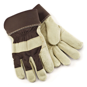 Guantes de trabajo de cuero dividido de vaca con logotipo personalizado Guantes de trabajo de aparejo canadiense Guantes de cuero de Pakistán - Product Image 2