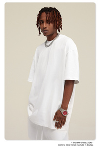 305gsm Heavy algodón de gran tamaño Drop Shoulder Unisex moda camiseta casual diario de manga corta Camiseta de los hombres para los hombres - Product Image 4