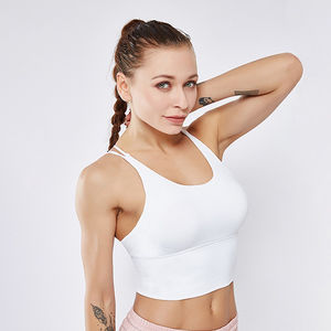 Sujetador de Yoga de compresión para mujer con logotipo personalizado de alto impacto, Sujetador deportivo transpirable sin costuras para mujer - Product Image 1
