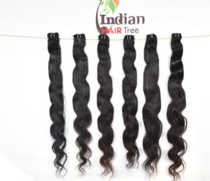 100% produit en gros cheveux humains indiens naturel brut Remy corps vague couleur noir faisceaux véritable qualité vente directement de l'inde - Product Image 1