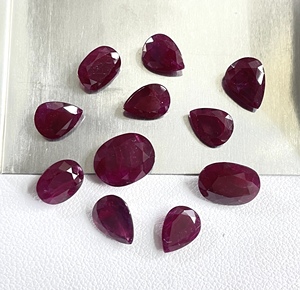Mejor Precio, Rubí Africano Natural Calentado, Corte Ovalado en Forma de Pera, Calibración de Tamaño 6x8-8x10mm, Color Rojo Intenso, Gema Suelta para Joyería - Product Image 4