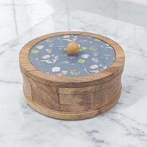 Caja de Almacenamiento para Chapati y Roti de Madera Natural con Tapa Abatible, Diseño Moderno Hecho a Mano para Cocina Diaria, Conserva la Frescura - Product Image 5