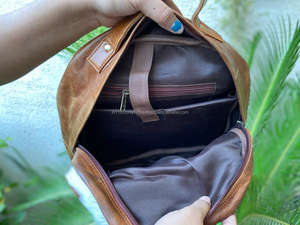 New Real Handmade Hair on Hide Fur Leather Backpack Retro Genuine Natural Cowhide Leather Vintage Unisex Casual <b>Work</b> <b>Laptop</b> <b>Bags</b> - Product Image 6