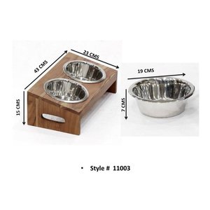 Prix d'usine direct mangeoire pour animaux de compagnie en bois avec support bol en bois surélevé à la mode acheter auprès de l'exportateur indien - Product Image 2