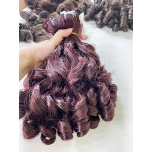 Perruque Bouncy Curl de 18 pouces à cuticules alignées avec des extensions de cheveux humains bruts doubles de haute qualité Perruques vietnamiennes Lace Front - Product Image 3