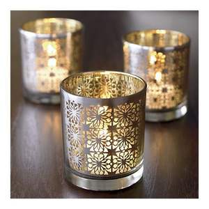 Bougie votive en métal de style romantique artisanal pour un éclairage intérieur confortable et des paramètres de table décoratifs - Product Image 3