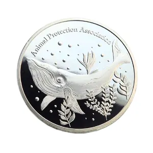 Moneda de plata personalizada conmemorativa de metal con efecto espejo