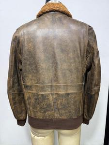แจ็กเก็ตหนังสไตล์นักบินสำหรับผู้ชายเสื้อแจ็คเก็ตหนังแกะแท้มีปกขนสัตว์นักบินเสื้อนอก XS-XL ต่ำออกแบบได้ตามต้องการ - Product Image 5