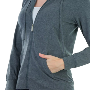 Sudadera con Capucha y Cremallera para Mujer, Invierno, con Logotipo Personalizado en la Parte Delantera, Algodón de Alta Calidad, Felpa, Transpirable, Ecológica, Ropa Urbana - Product Image 4