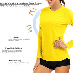 Women's Long Sleeve Workout <b>Tops</b> O Neck Sports Yoga Running Activewear Basic Loose Fit Side Split Quick Dry Basic Workout Shirts - Product Image 5