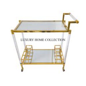 Durable and Elegant Design Metal 2 Tier Serving <b>Trolley</b> with Robust Construction for Long-lasting Performance - Product Image 5