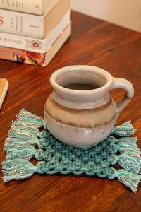 Traditionnel indien bonne qualité macramé sous-verres ronds boissons corde tissé fil café sous-verres beaux pour la décoration de la maison - Product Image 3