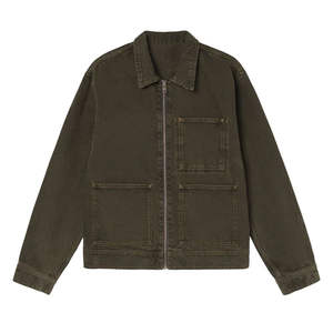 Custom Designer <b>Men's</b> Casual Cotton Denim Jacket with Embroidery Blue Zip Closure Coat for Autumn OEM <b>Jean</b> Jacket - Product Image 5