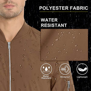 แจ็คเก็ตบอมเบอร์สีน้ำตาลแบบมีซิป กันน้ำสำหรับฤดูหนาว เป็นมิตรกับสิ่งแวดล้อม รับทำโลโก้  ลำลอง ผลิตจากโพลีเอสเตอร์  บุขนแกะ สไตล์วิทยาลัย  เสื้อผ้าสตรีทแวร์  เสื้อคลุม - Product Image 4