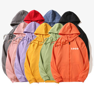 Sweat à capuche de luxe surdimensionné pour hommes en coton épais Streetwear d'hiver avec fermeture à glissière Logo personnalisé brodé sweat à capuche chaud - Product Image 1