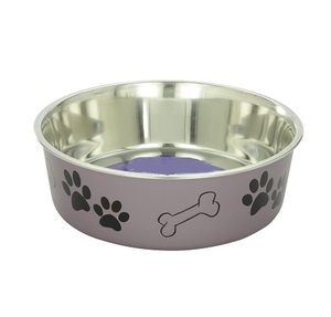 Cuencos de alimentación para mascotas de forma redonda de calidad de lujo, cuencos para perros de Color plateado de acero inoxidable con Base de goma para la venta caliente - Product Image 2