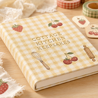 LABON Kit de démarrage pour Junk Journal A5 personnalisé, thème Cuisine de Campagne, avec carnet à couverture rigide pour recettes, scrapbooking et papeterie cadeau