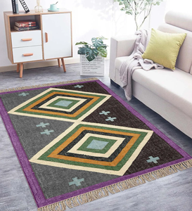 Precio al por mayor Alfombra tejida a mano Kilim alfombra Reversible Multicolor lana yute Boho alfombra para casa del lago comedor dormitorio - Product Image 2