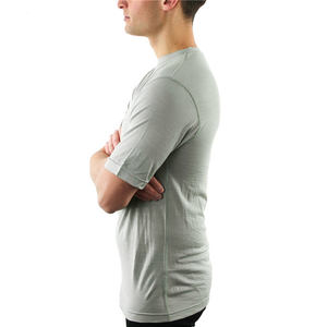 Camiseta ligera de lana merino para hombre, camisetas de lana merino en blanco, Camiseta de cuello redondo para hombre - Product Image 3