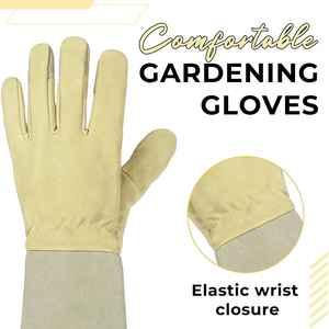 Guantes de jardinería de cuero de poda de rosas para hombres y mujeres, protección de antebrazo a prueba de espinas, empuñaduras de mano, regalos de jardinería para jardineros - Product Image 3